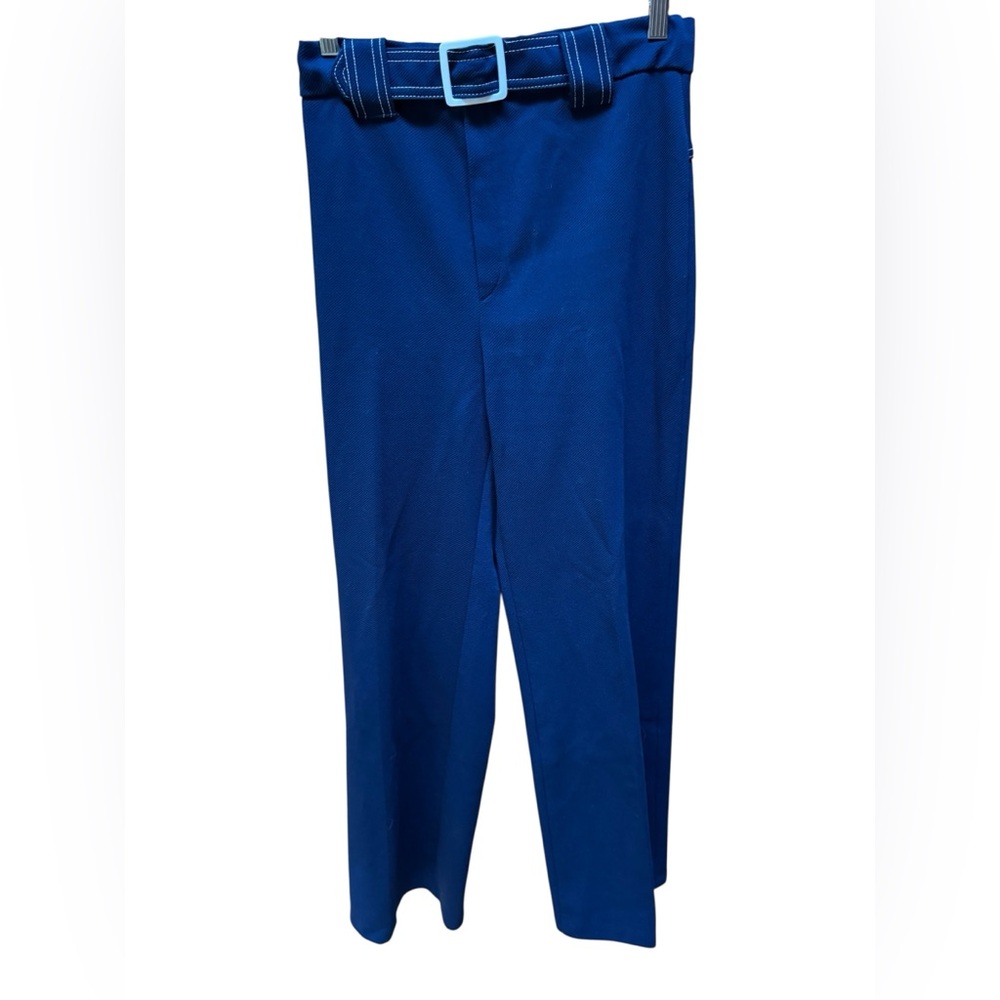 1970s Jack Winter Poly Knit High-Rise Pull-Up Wide Leg Pants